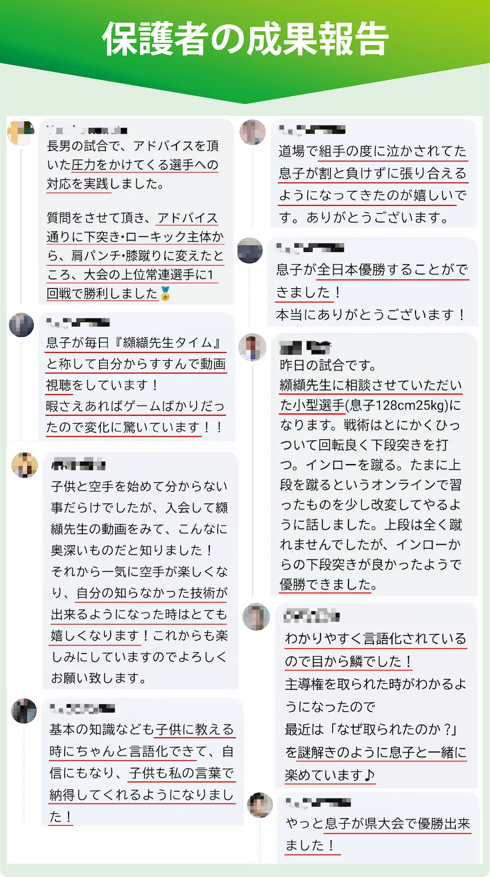 保護者の成果報告