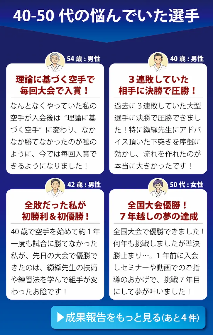 40代50代の悩んでいた選手のビフォーアフター