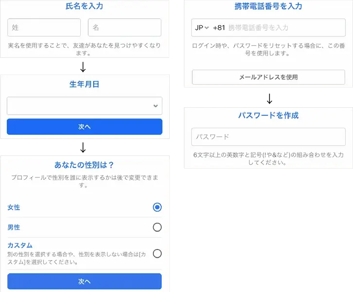 Facebook登録方法